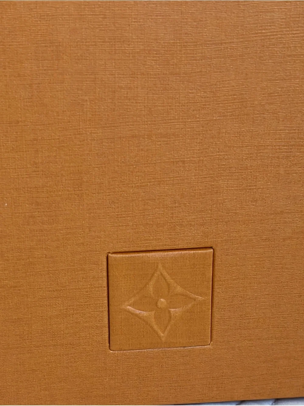 Louis Vuitton LV Orange Magnetic Gift Box and Shopping Bag w/Blue Ribbon Handles